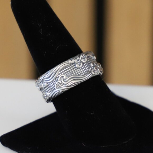 David Yurman Men's Sterling Silver 10.5mm Waves Band Ring size 9 - Picture 3 of 9